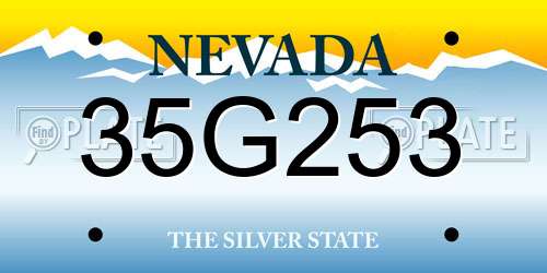 35G253 Nevada License Plate
