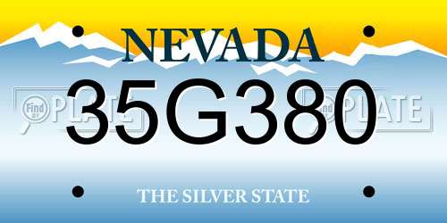 35G380 Nevada License Plate
