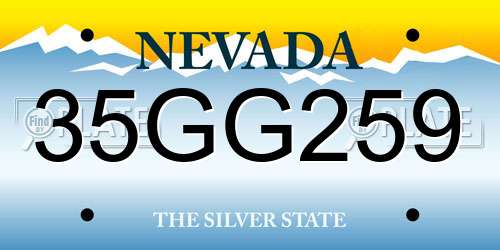 35GG259 Nevada License Plate