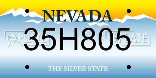 35H805 Nevada License Plate