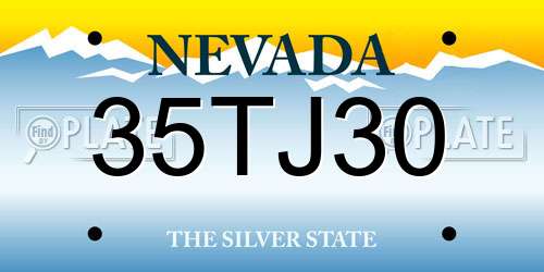 35TJ30 Nevada License Plate