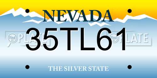 35TL61 Nevada License Plate