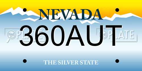 360AUT Nevada License Plate