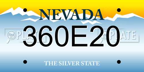 360E20 Nevada License Plate