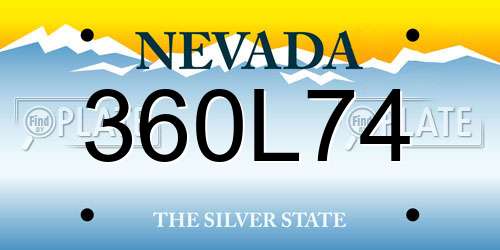 360L74 Nevada License Plate