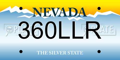 360LLR Nevada License Plate