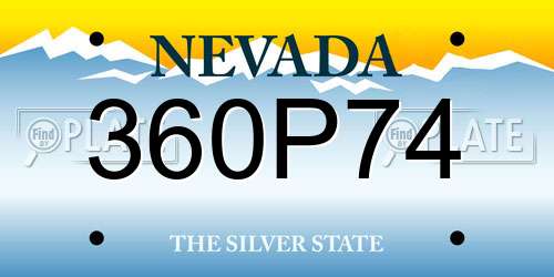 360P74 Nevada License Plate