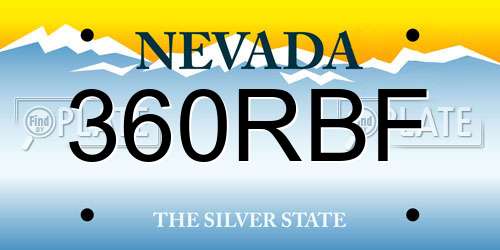 360RBF Nevada License Plate