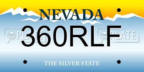 360RLF Nevada License Plate