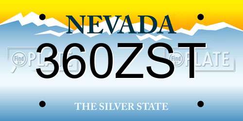 360ZST Nevada License Plate