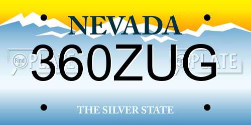360ZUG Nevada License Plate