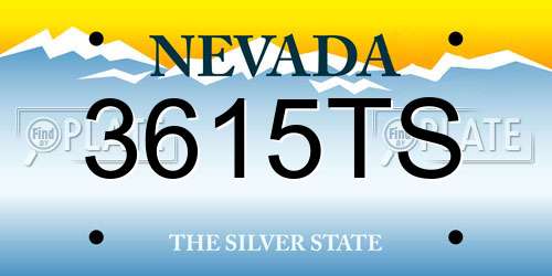 3615TS Nevada License Plate