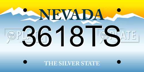 3618TS Nevada License Plate