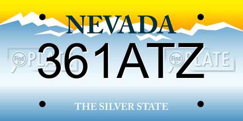 361ATZ Nevada License Plate