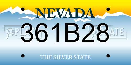 361B28 Nevada License Plate