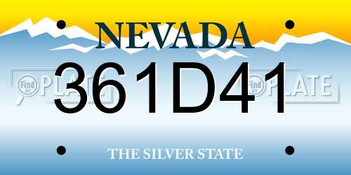 361D41 Nevada License Plate
