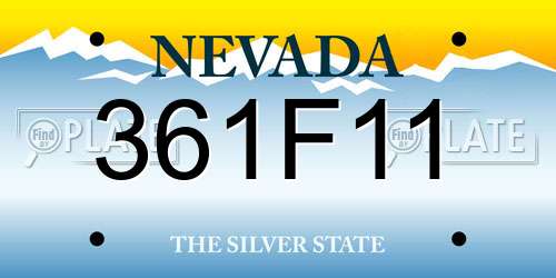 361F11 Nevada License Plate