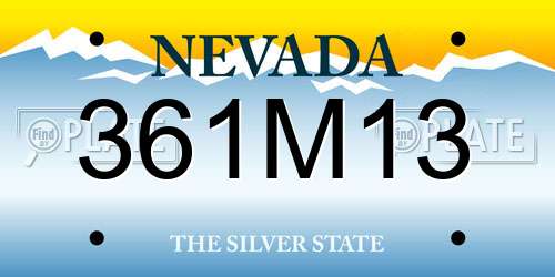 361M13 Nevada License Plate