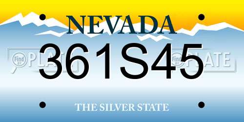 361S45 Nevada License Plate