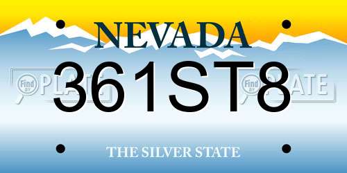 361ST8 Nevada License Plate