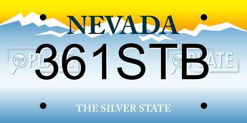 361STB Nevada License Plate