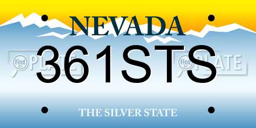 361STS Nevada License Plate