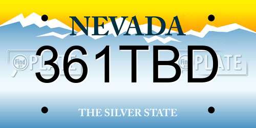 361TBD Nevada License Plate
