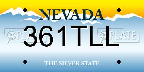 361TLL Nevada License Plate