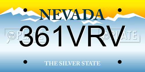 361VRV Nevada License Plate