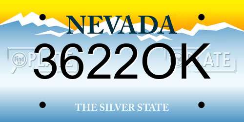 3622OK Nevada License Plate