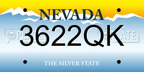 3622QK Nevada License Plate