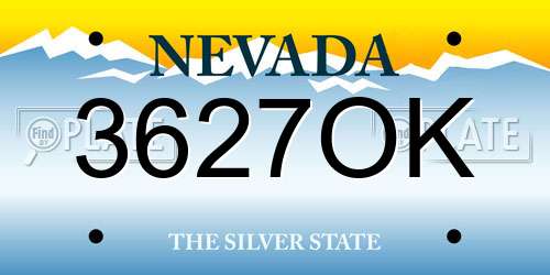 3627OK Nevada License Plate