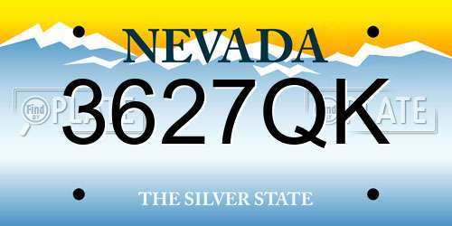 3627QK Nevada License Plate