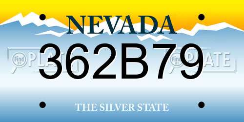 362B79 Nevada License Plate