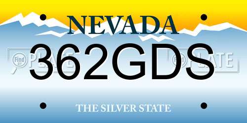 362GDS Nevada License Plate