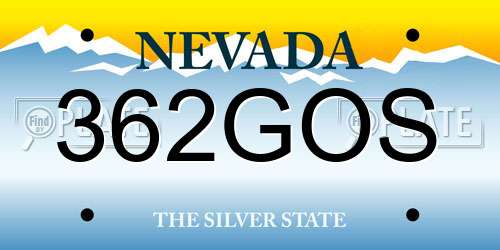 362GOS Nevada License Plate