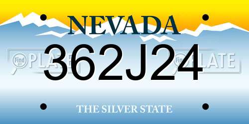362J24 Nevada License Plate