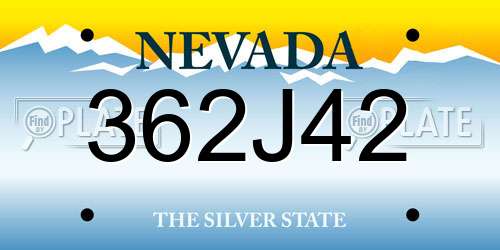 362J42 Nevada License Plate
