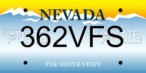 362VFS Nevada License Plate