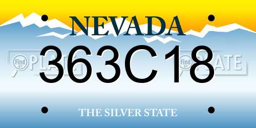 363C18 Nevada License Plate