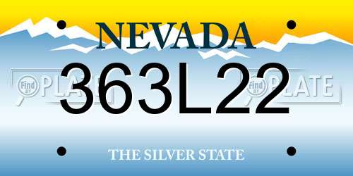 363L22 Nevada License Plate