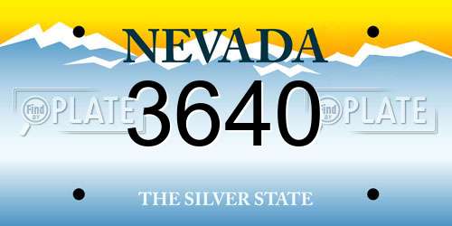 3640 Nevada License Plate