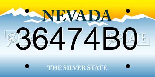 36474B0 Nevada License Plate