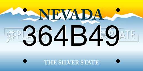 364B49 Nevada License Plate