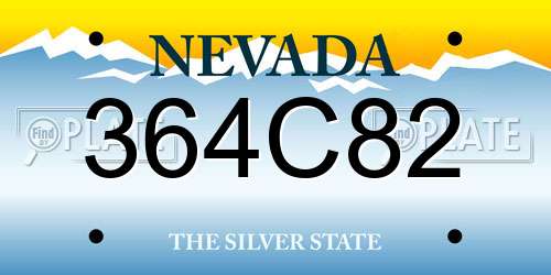 364C82 Nevada License Plate
