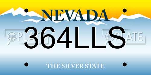364LLS Nevada License Plate