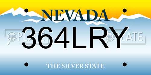 364LRY Nevada License Plate