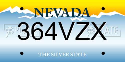 364VZX Nevada License Plate