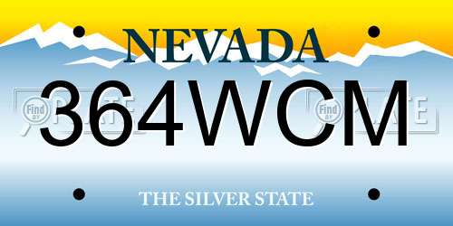 364WCM Nevada License Plate