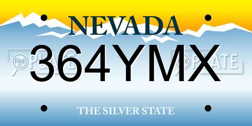 364YMX Nevada License Plate